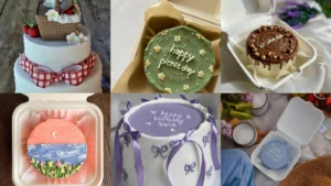 20 Bento Cake Picnic Day Ideas With Flowers, Fruit and Pretty Details