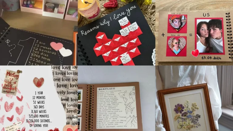 20 One Year Anniversary Scrapbook Ideas With Photos, Love Notes and Little Hearts