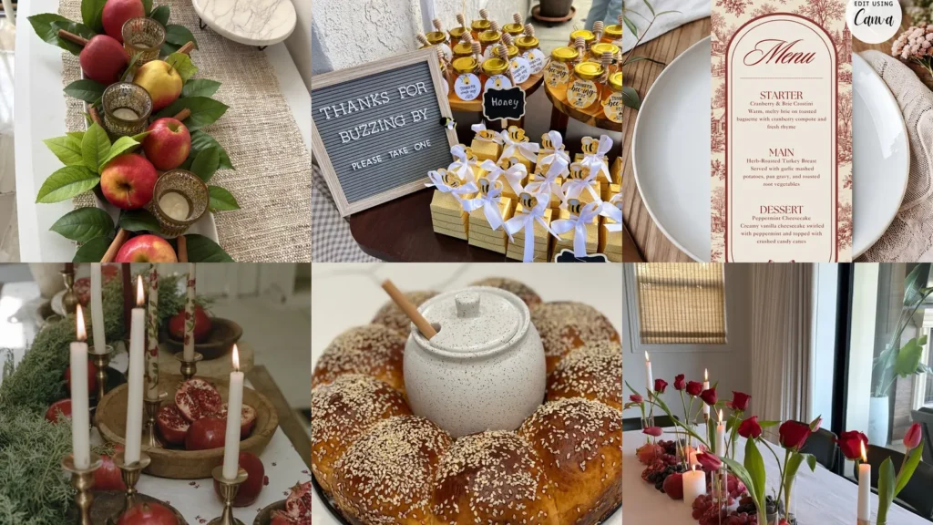 20 Rosh Hashanah Table Inspiration Photos With Fruit, Flowers and Pretty Details