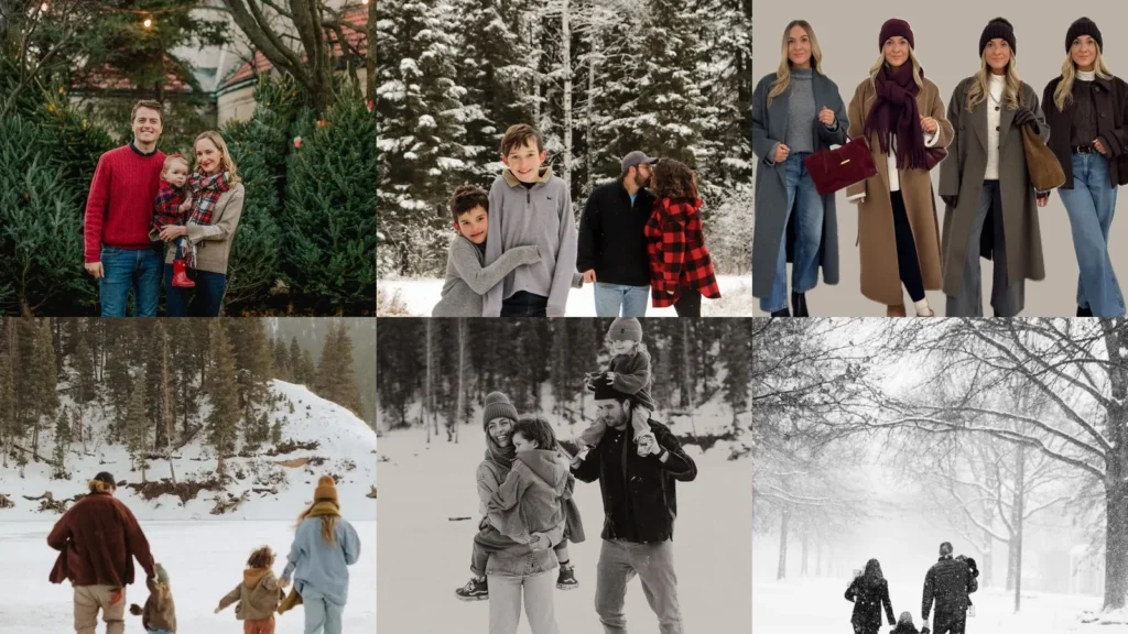 20 Winter Family Photo Ideas With Snowy Poses and Cute Outfits